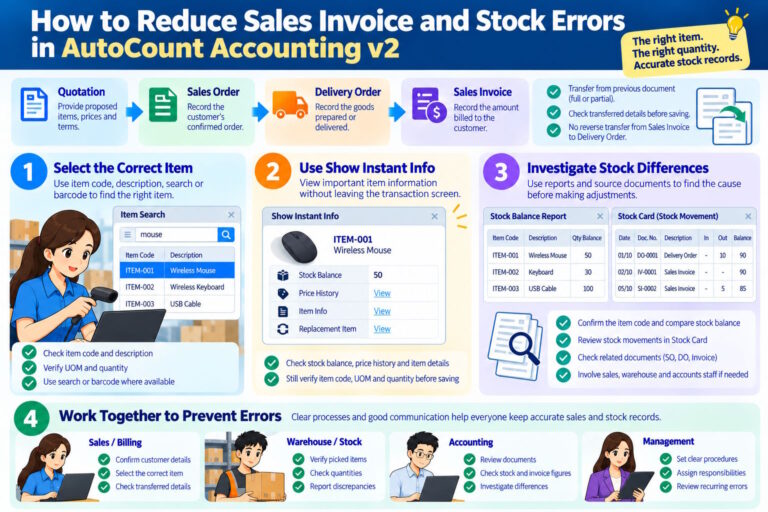 How to Reduce Sales Invoice and Stock Errors in AutoCount Accounting v2